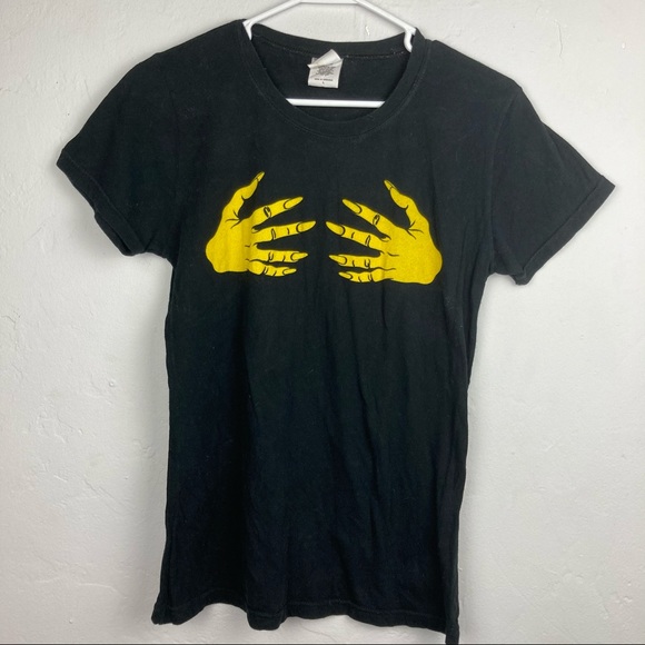 Bay Island Tops - ICP Women's Short Sleeve Yellow Hands on Chest L